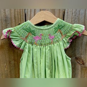 Be Mine, smocked Flamingo dress